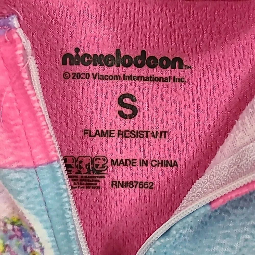 JoJo Siwa Rainbow Hooded Onesie Pajamas Girls Small Pink Cozy Fleece BowBow Dog